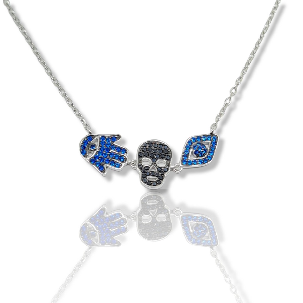 Κολιέ  απο επιπλατινωμένο ασήμι 925°  (code NZB97469)